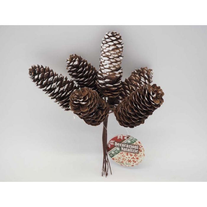 MAZZETTO C/6 PIGNE NEVATE ALTE D 3.5 H 7.5X17CM MAZZETTO C/6 PIGNE NEVATE ALTE D 3.5 H 7.5X17CM