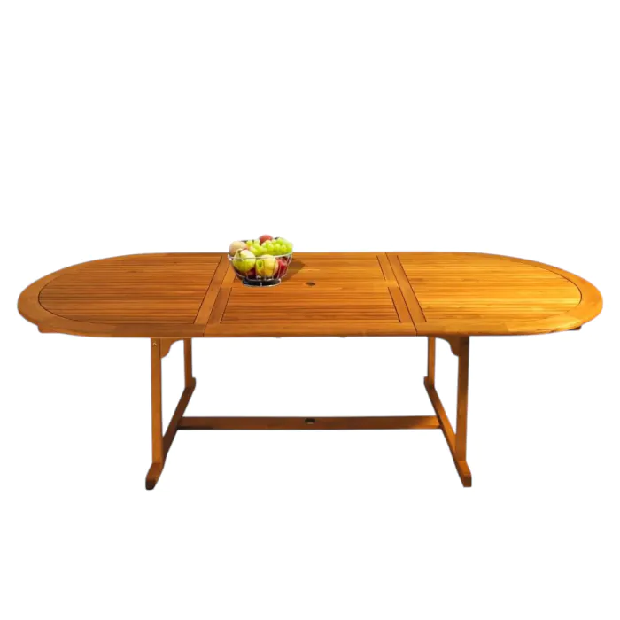 Tavolo allungabile in legno di acacia: tavolo da esterno ovale in