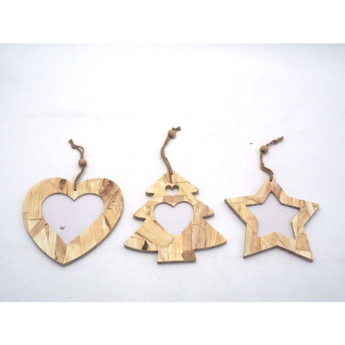 CORNICETTA SOGG. NATALE LEGNO DECOUPAGE DA APPEND. 12.5/21CM