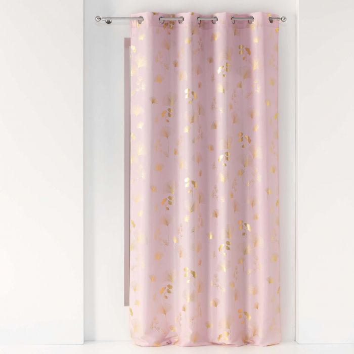 TENDA CON OCCHIELLI STAMPA METALLIZZATA BLOOMY ROSA/ORO 140X260CM TENDA CON OCCHIELLI STAMPA METALLIZZATA BLOOMY ROSA/ORO 140X260CM