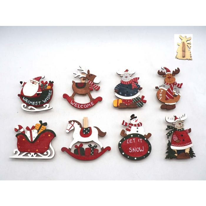 SOGG. NATALE LEGNO COLORATI APPENDERE 8X6CM SOGG. NATALE LEGNO COLORATI APPENDERE 8X6CM