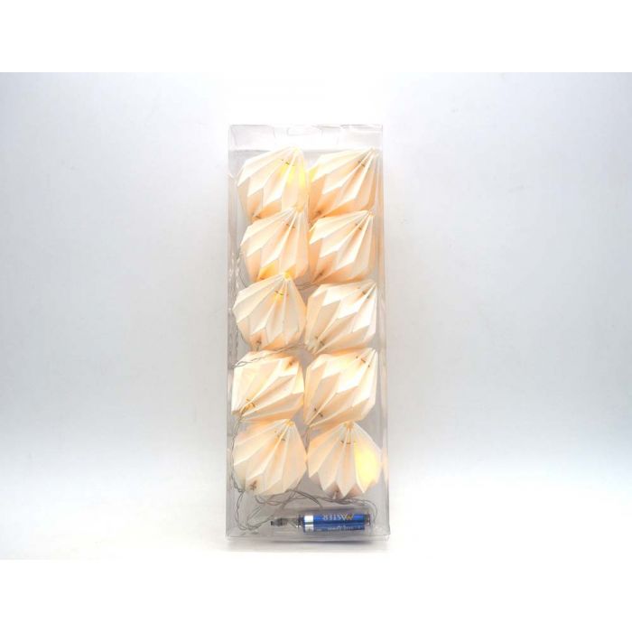 SET 10 PALLE CARTA D.6CM C/10 LUCI LED CALDA BIANCA SET 10 PALLE CARTA D.6CM C/10 LUCI LED CALDA BIANCA