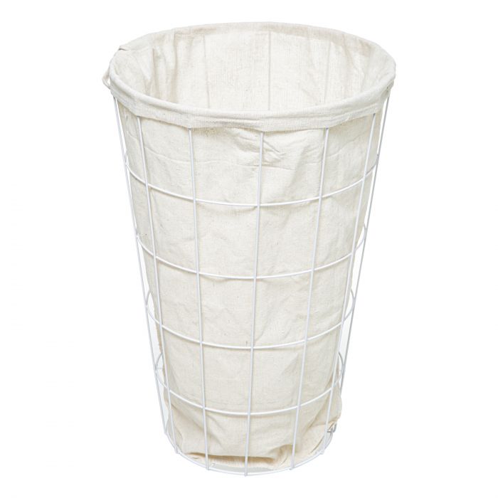 PORTABIANCHERIA METALLO BIANCO CON FODERA E COPERCHIO 42LT 38,5X38,5X57CM:  vendita online PORTABIANCHERIA METALLO BIANCO CON FODERA E COPERCHIO 42LT  38,5X38,5X57CM in offerta