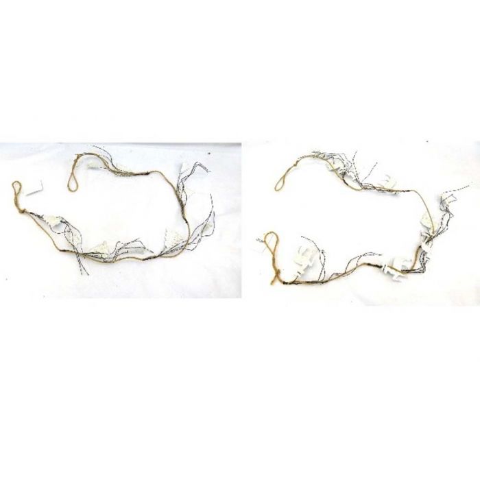 GHIRLANDA CORDA L.120CM C/10SOGG.GLITT. CORTECCIA BIANCHI