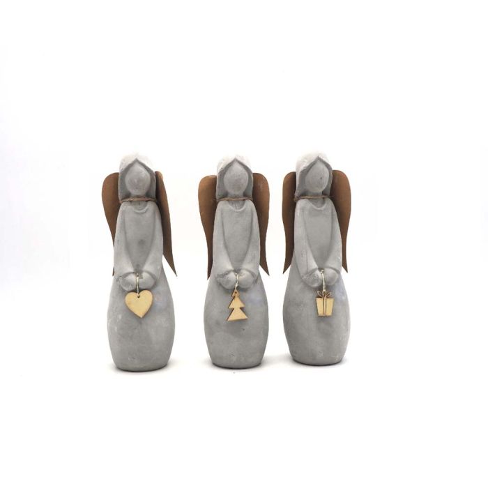 AGIOLETTO CEMENTO C/ALI CARTA/ PEND.LEGNO H.14.5X6.5X4.5CM AGIOLETTO CEMENTO C/ALI CARTA/ PEND.LEGNO H.14.5X6.5X4.5CM