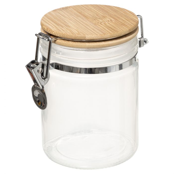 BARATTOLO ERMETICO BIANCO C/TAPPO IN BAMBOO 0.75LT BARATTOLO ERMETICO BIANCO C/TAPPO IN BAMBOO 0.75LT