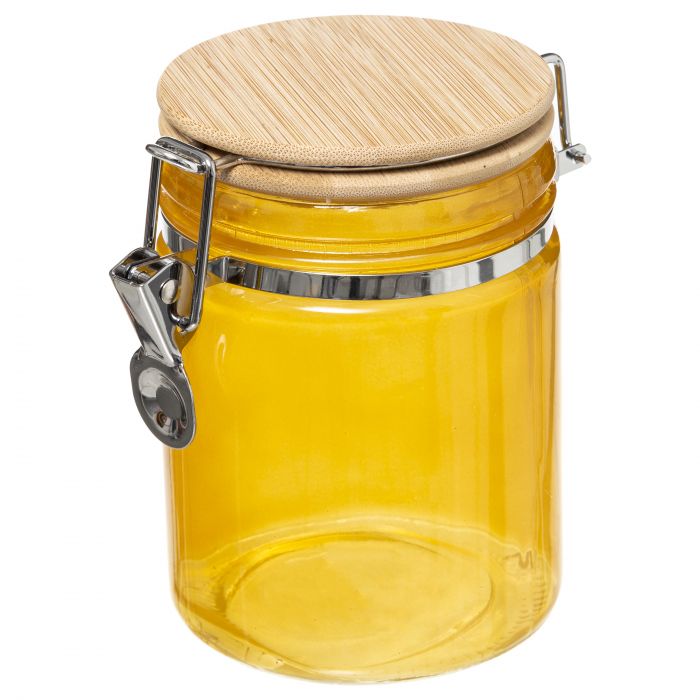 BARATTOLO ERMETICO GIALLO C/TAPPO IN BAMBOO 0.75LT BARATTOLO ERMETICO GIALLO C/TAPPO IN BAMBOO 0.75LT