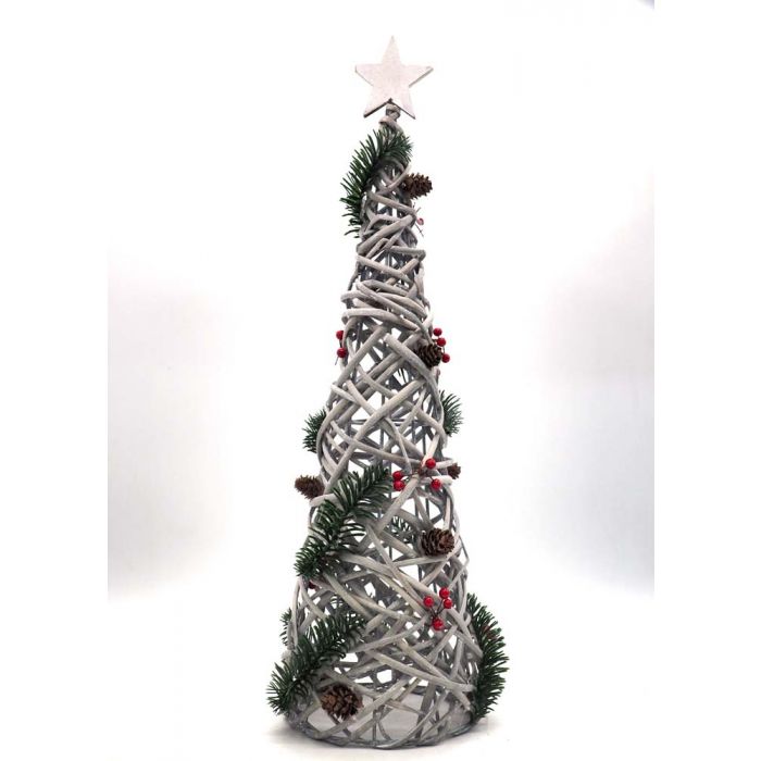 ALBERO CONO LEGNO C/RAMI/PINO/ BACCHE ROSSE H.55/D.15CM C/STELLA ALBERO CONO LEGNO C/RAMI/PINO/ BACCHE ROSSE H.55/D.15CM C/STELLA