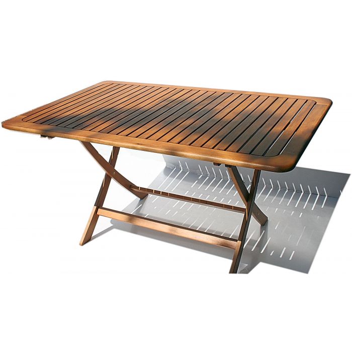 Tavolo rettangolare pieghevole in acacia: modello trapani