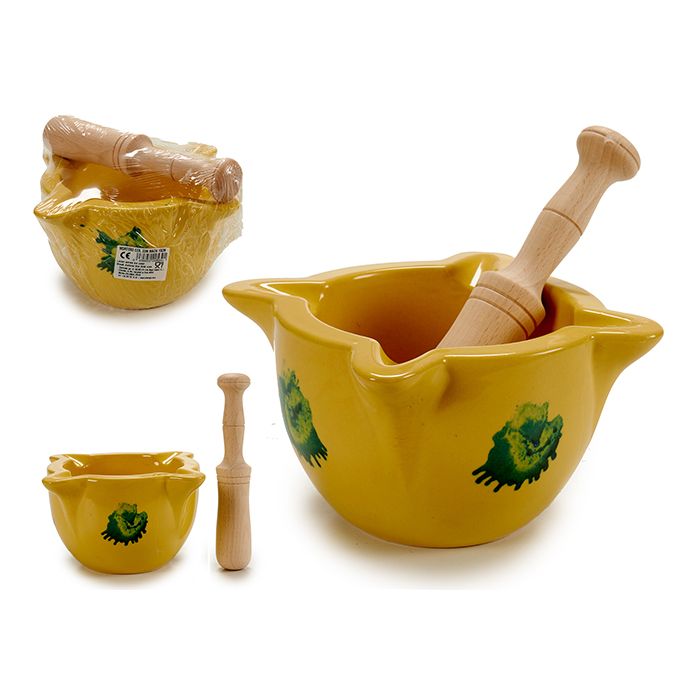 MORTAIO IN CERAMICA CON PESTELLO D 15CM 