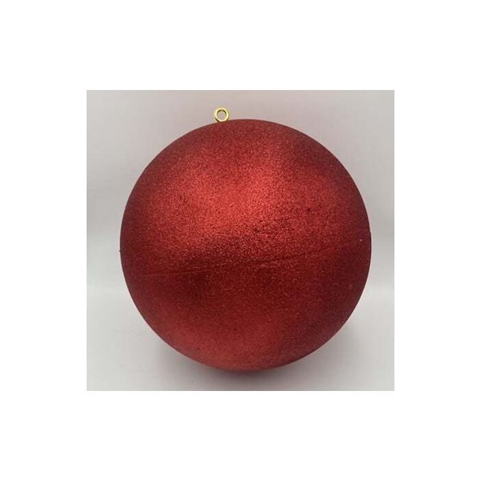 SFERA IN POLISTIROLO D 40CM COLORE ROSSO GLITTERATO SFERA IN POLISTIROLO D 40CM COLORE ROSSO GLITTERATO