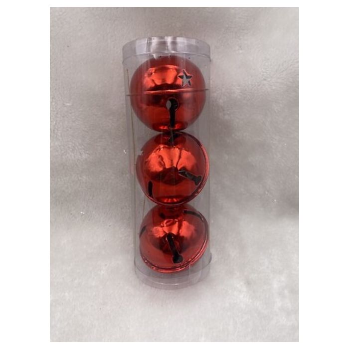 SET 3 SONAGLI IN METALLO ROSSO LUCIDO D 8CM SET 3 SONAGLI IN METALLO ROSSO LUCIDO D 8CM