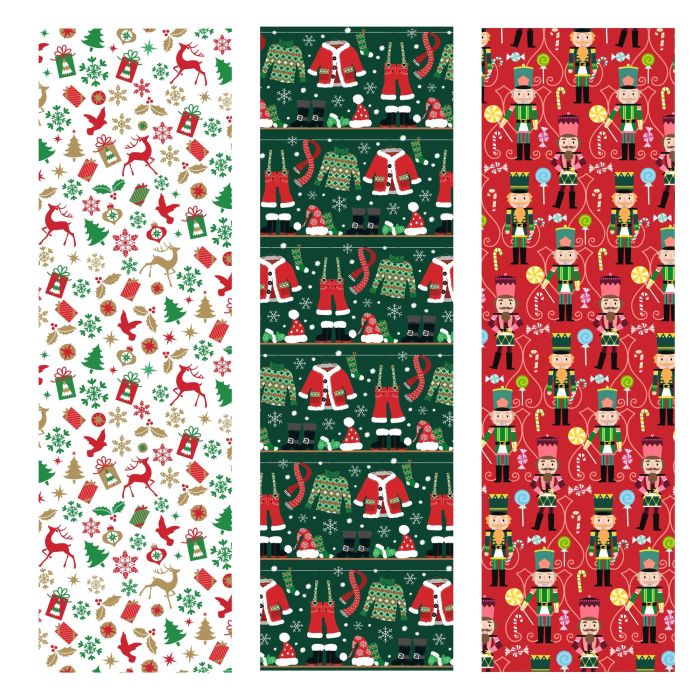 CARTA DA REGALO NATALIZIA 70X500CM DECORI ASSORTITI CARTA DA REGALO NATALIZIA 70X500CM DECORI ASSORTITI