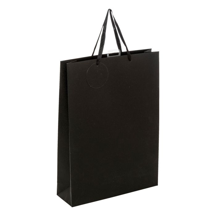 BORSA DI CARTA GRANDE NERA GLITTERATA 33X10.2CM H 45.5CM BORSA DI CARTA GRANDE NERA GLITTERATA 33X10.2CM H 45.5CM