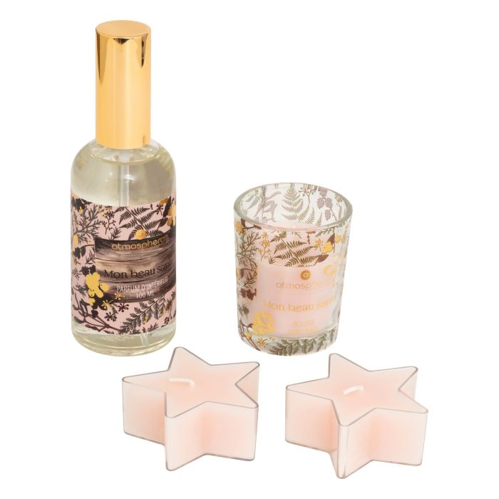 SET 4PZ CANDELA+2 TEALIGHT+ SPRY PER AMBIENTE AL GUSTO PINO SET 4PZ CANDELA+2 TEALIGHT+ SPRY PER AMBIENTE AL GUSTO PINO