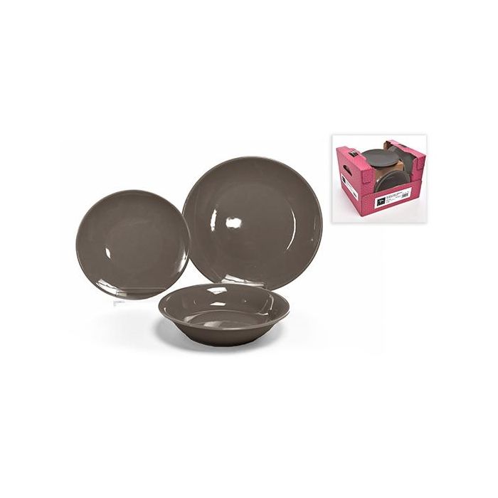 SERVIZIO PIATTI 18PZ LOVE CUP MARRONE SERVIZIO PIATTI 18PZ LOVE CUP MARRONE