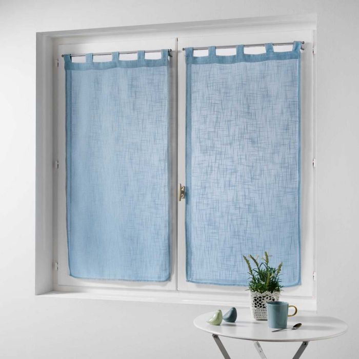 CP.TENDE DRITTE C/PASS.CELESTE 2X60X120CM EFFETTO LINO HALTONA