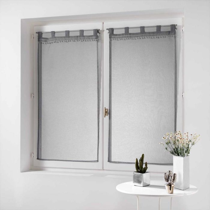 CP.TENDE DRITTE 2X60X160CM TOP POMPON GRIGIO