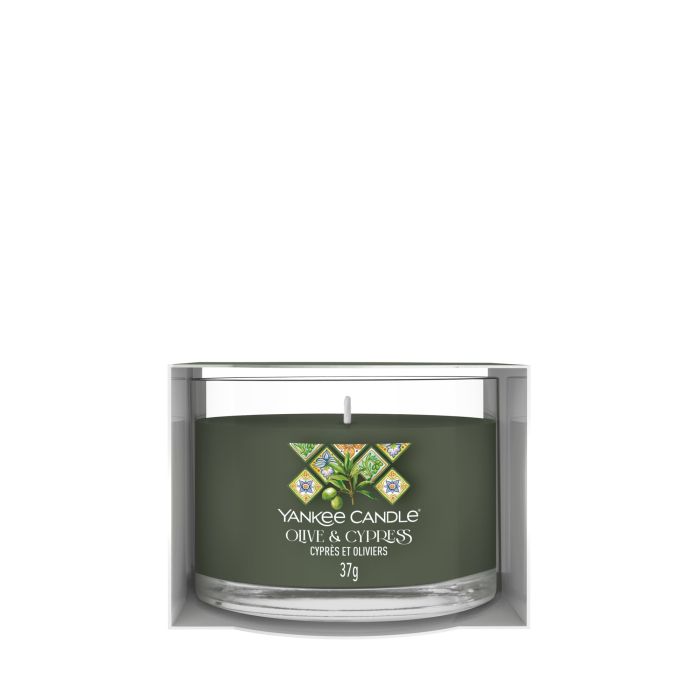 YANKEE CANDLE - CANDELA VOTIVE IN VETRO OLIVE AND CYPRESS YANKEE CANDLE - CANDELA VOTIVE IN VETRO OLIVE AND CYPRESS