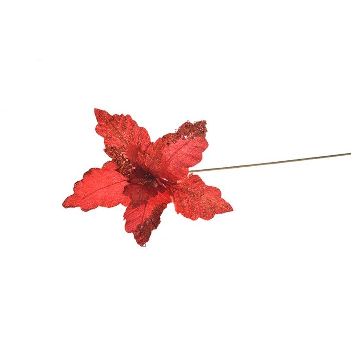 FIORE LUNGO 60CM VELLUTO ROSSO