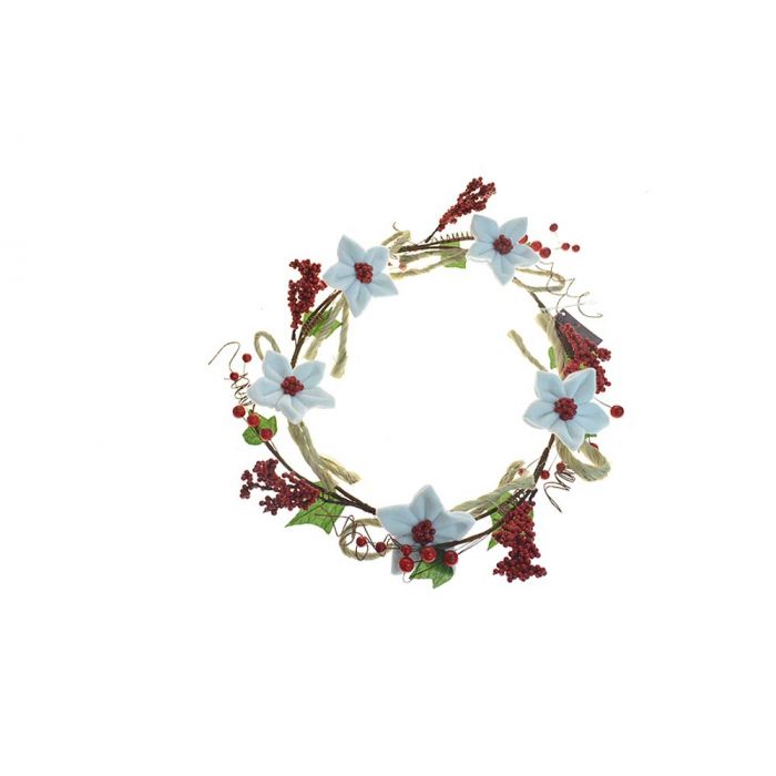 F/PORTA BOUQUET BACCHE VELLUTO BIANCO/ROSSO