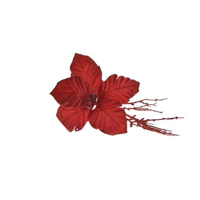 STELLA C/CLIP VELLUTO C/GLITTER ROSSO STELLA C/CLIP VELLUTO C/GLITTER ROSSO