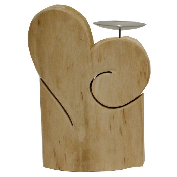 CUORE PORTACANDELA IN LEGNO H 33X22 CM CUORE PORTACANDELA IN LEGNO H 33X22 CM