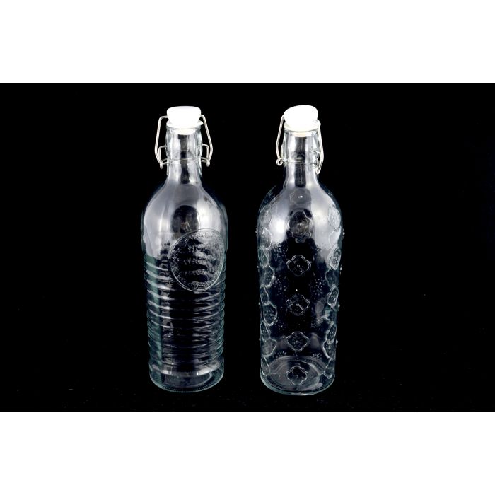 BOTTIGLIONE IN VETRO TRASPARENTE 1100ML C/TAPPO ERMETICO D 9XH31CM BOTTIGLIONE IN VETRO TRASPARENTE 1100ML C/TAPPO ERMETICO D 9XH31CM