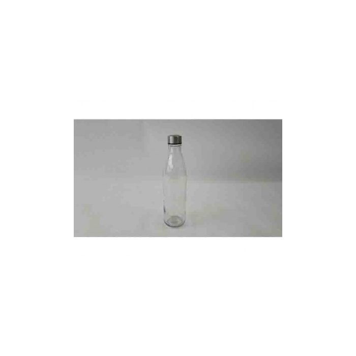 BOTTIGLIA IN VETRO TRASPARENTE C/TAPPO IN ACCIAIO 7,1XH25,4CM BOTTIGLIA IN VETRO TRASPARENTE C/TAPPO IN ACCIAIO 7,1XH25,4CM