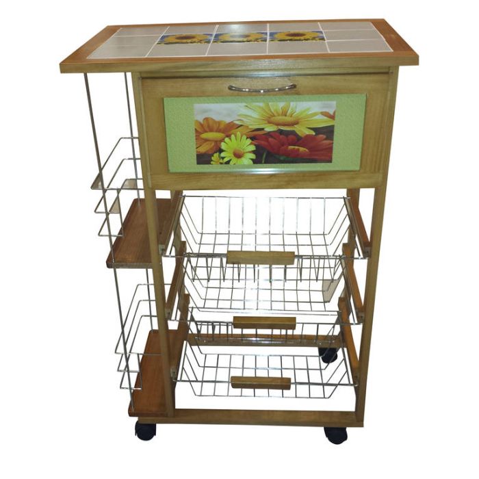 CARRELLO CUCINA C/PIANO CERAMICA