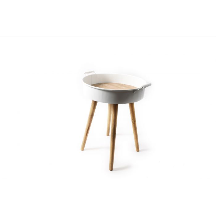 FIORIERA TONDA IN LEGNO/METALLO H 52X D 40CM FIORIERA TONDA IN LEGNO/METALLO H 52X D 40CM