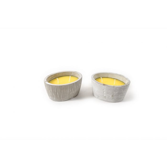 CANDELA CITRONELLA C/2 FUOCHI IN VASO CEMENTO 12X8.8X6CM CANDELA CITRONELLA C/2 FUOCHI IN VASO CEMENTO 12X8.8X6CM