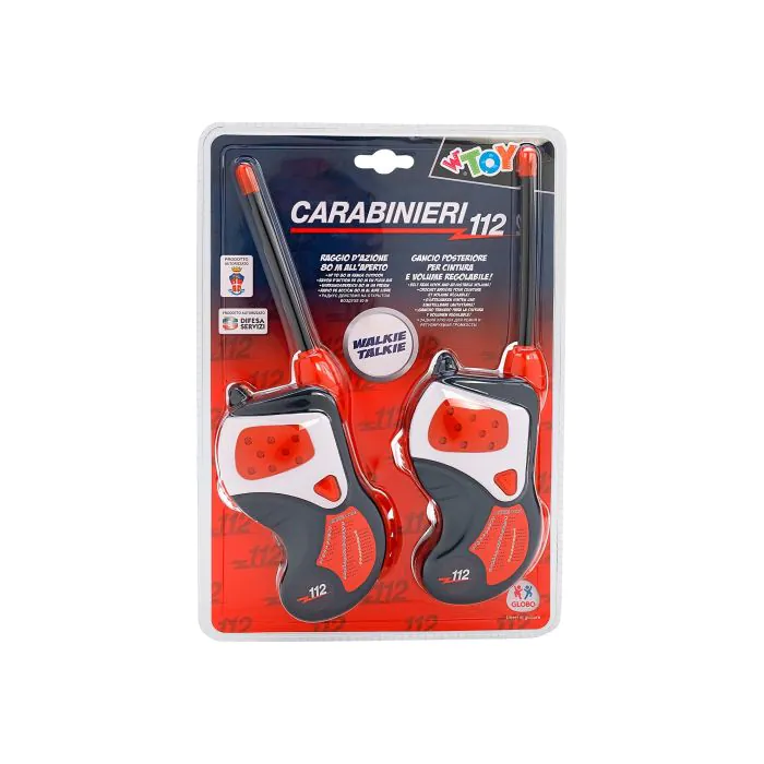 W'TOY Walkie Talkie Carabinieri 37532 – Raggio 80 Metri, Gancio Cintura, Per Bambini, Multicolore - 2