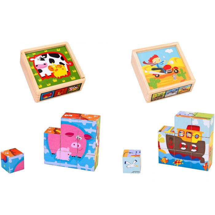 PUZZLE CUBI LEGNO 9PZ PUZZLE CUBI LEGNO 9PZ