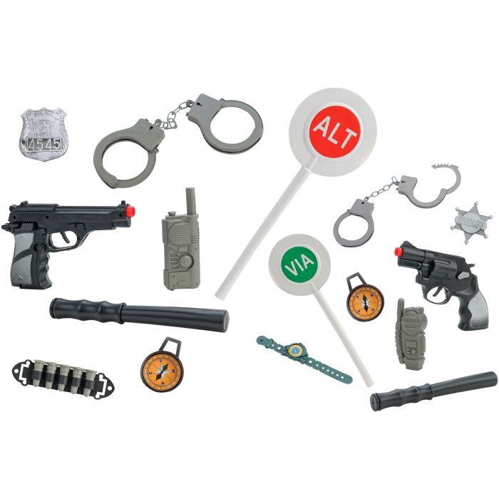 SET POLIZIA CON PISTOLA E ACCESSORI : vendita online SET POLIZIA CON  PISTOLA E ACCESSORI in offerta