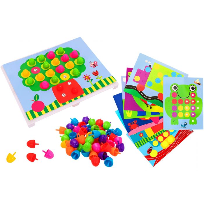 CHIODINI GRANDI 80PZ C/BASE/8 CARD DISEGNATE