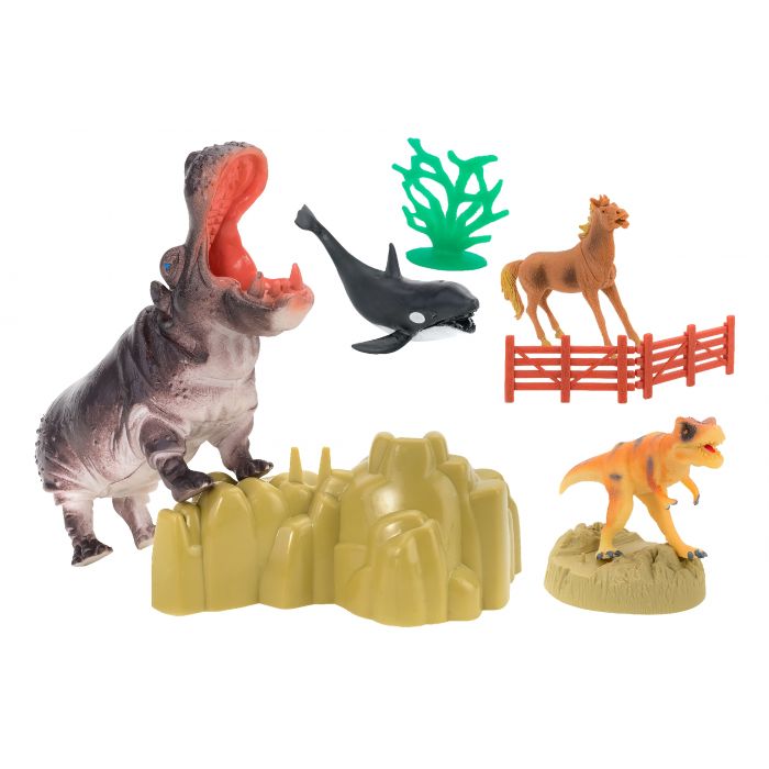 TUBO ANIMALI 30CM FATTORIA/SAVANA/DINO/OCEANO ASSORTITO