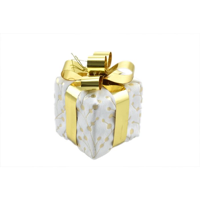 PACCO REGALO BIANCO/ORO 8X8X8CM PACCO REGALO BIANCO/ORO 8X8X8CM