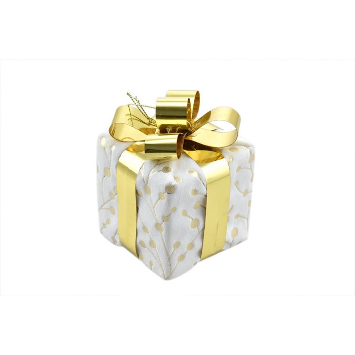 PACCO REGALO BIANCO/ORO 6X6X6CM