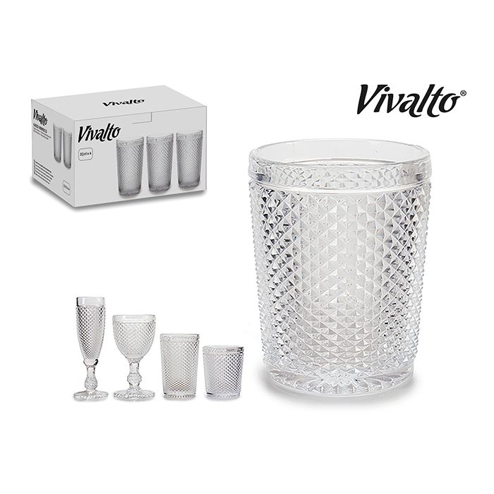 SET 6 BICCHIERI PER ACQUA TRASPARENTI DIAMANTE 30CL SET 6 BICCHIERI PER ACQUA TRASPARENTI DIAMANTE 30CL