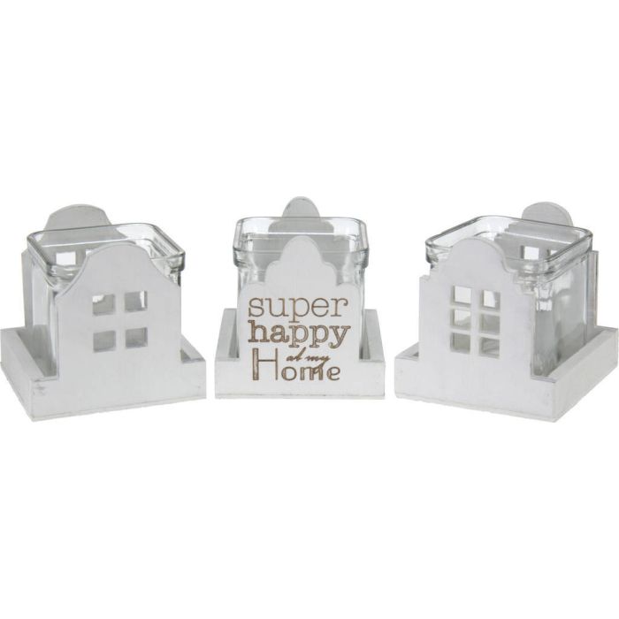 P/TEALIGHT CASA 9CM BIANCO