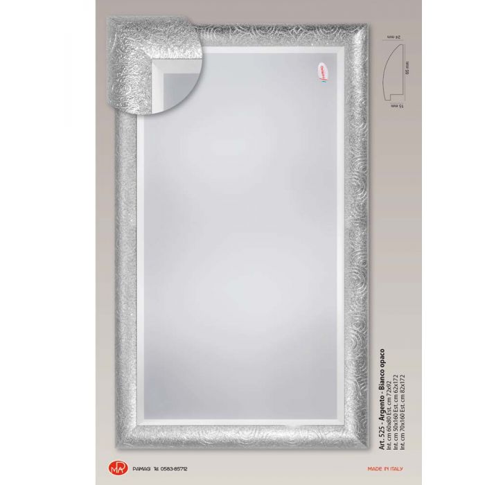 SPECCH.MOL.ART 525 60X80 ARGENTO MISURA ESTERNA 72X92CM SPECCH.MOL.ART 525 60X80 ARGENTO MISURA ESTERNA 72X92CM