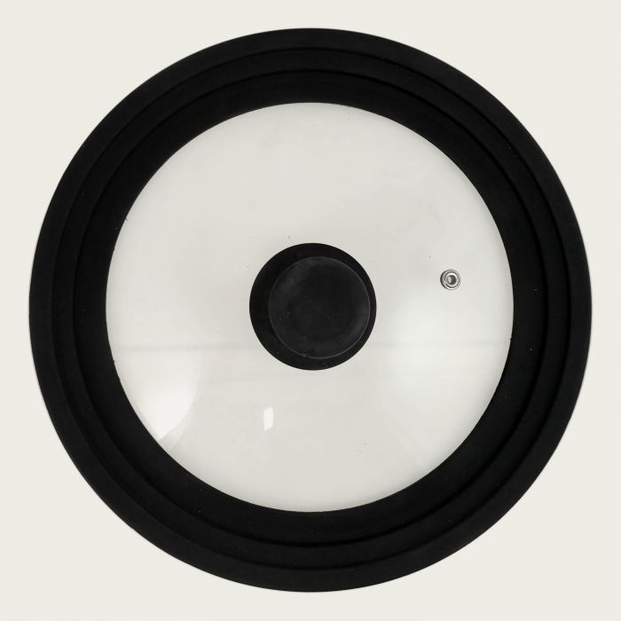 COPERCHIO IN VETRO 22/24/26CM C/GUARNIZIONE NERA