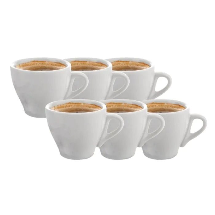 Set Da 6 Tazze Da Caffè In Porcellana – 200 Ml, Colori Uniti, Lavabili In Lavastoviglie E Microonde, Eleganti E Moderne
