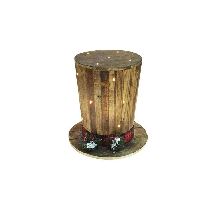 CAPPELLO LEGNO C/20LED 31X31X32CM CAPPELLO LEGNO C/20LED 31X31X32CM