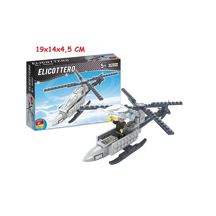 COSTRUZIONI CLICK CLACK ELICOTTERO 61PZ COSTRUZIONI CLICK CLACK ELICOTTERO 61PZ