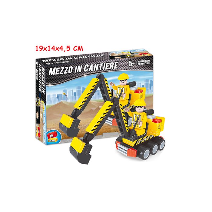 COSTRUZIONI CLICK CLACK MEZZO IN CANTIERE 75PZ COSTRUZIONI CLICK CLACK MEZZO IN CANTIERE 75PZ