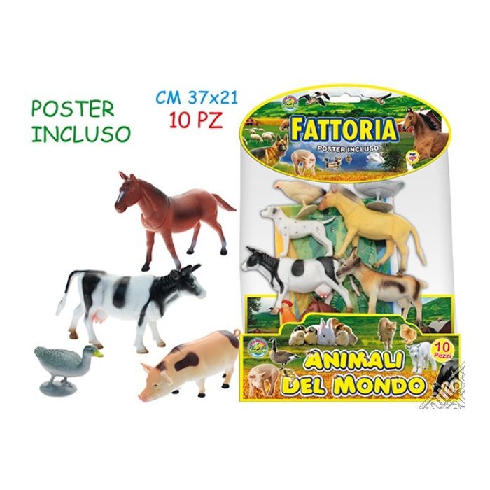 ANIMALI FATTORIA RIGIDI 10PZ CON POSTER ANIMALI FATTORIA RIGIDI 10PZ CON POSTER