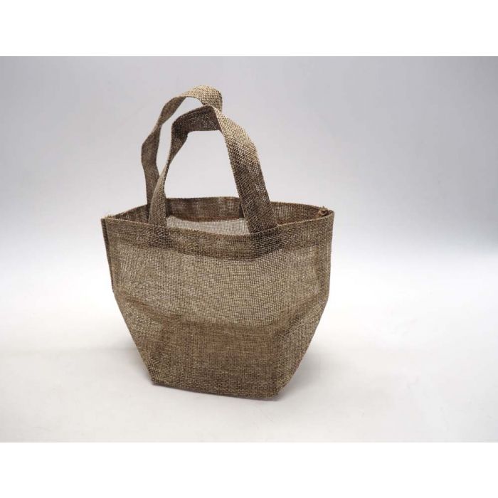 BORSETTA JUTA C/MANICI H.13/21X12X12CM NATURALE BORSETTA JUTA C/MANICI H.13/21X12X12CM NATURALE