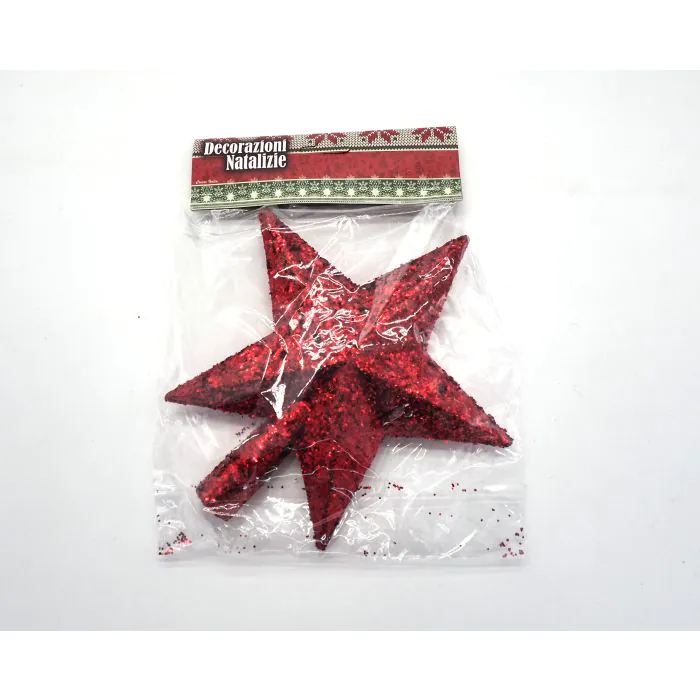 Puntale A Stella Per Albero Di Natale – Colore Rosso, In Plastica Resistente Con Fissaggio Sicuro